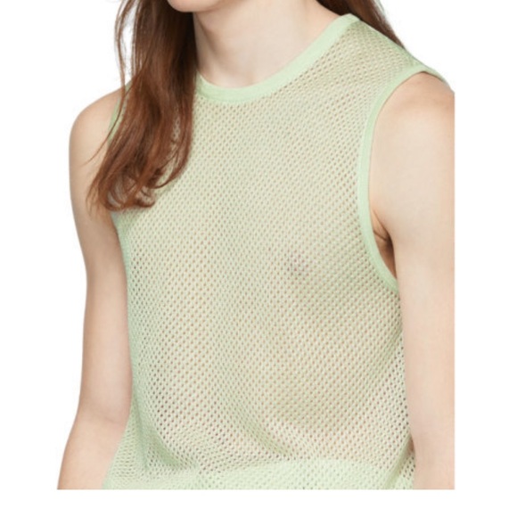 Tibi Green Crispy Viscose Mesh Tank Top - Picture 4 of 10